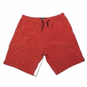 No Retreat Swim Trunks Shorts Beach Pool Surfing Mesh Lined Lightning Print XL